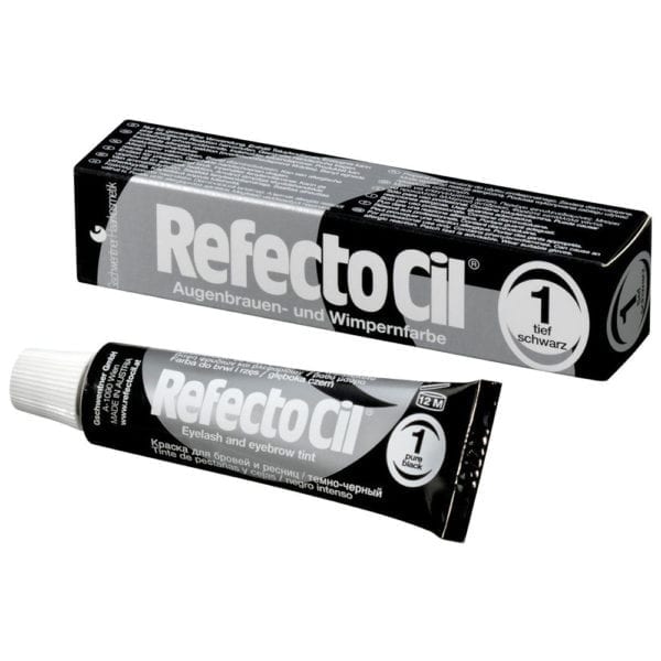 Черная краска для бровей и ресниц RefectoCil №1, 15ml